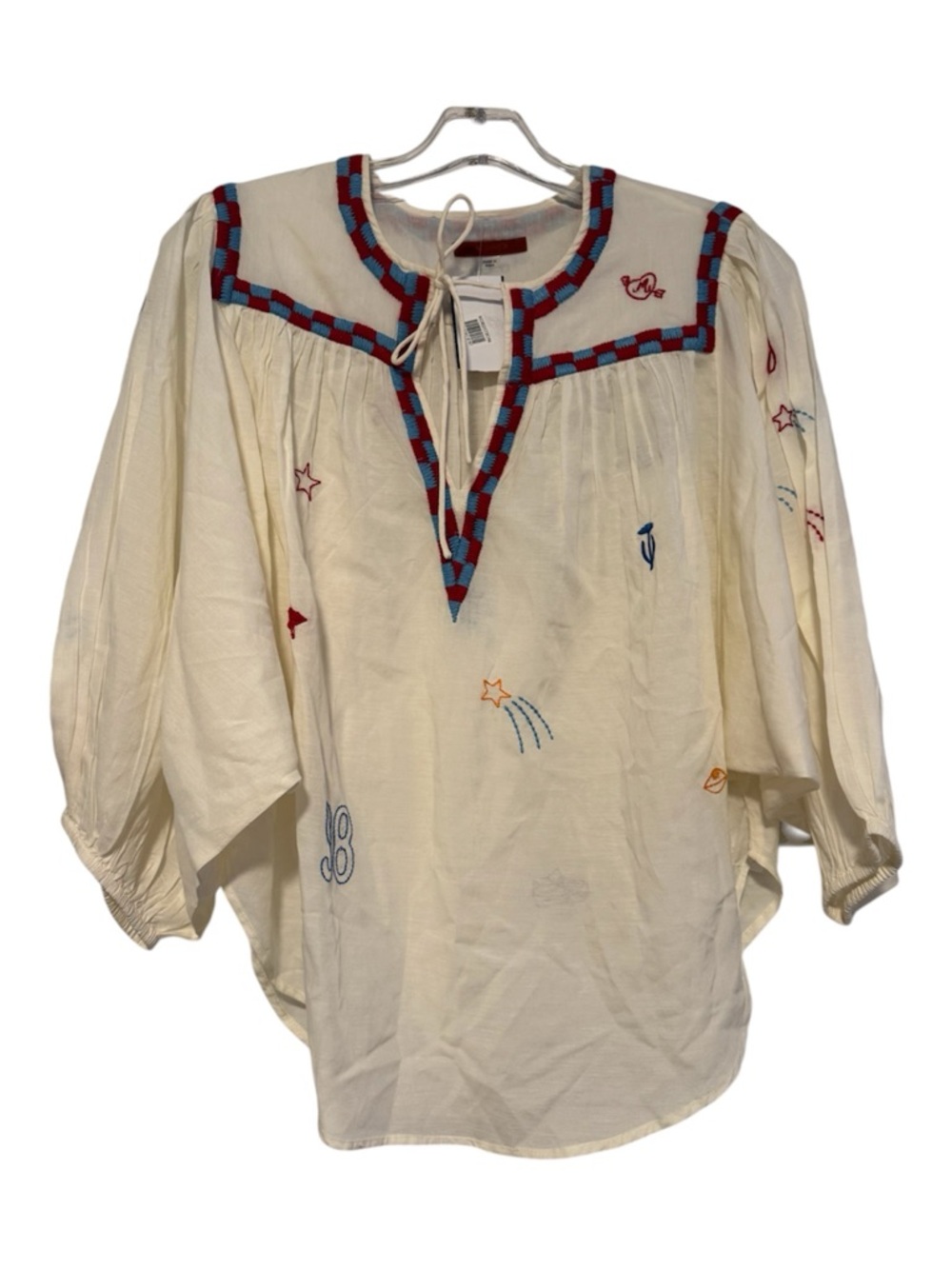 MOTHER The Breeze Yoke Top Whisper White Embroidered Boho Blouse XS NWT - Picture 3 of 7